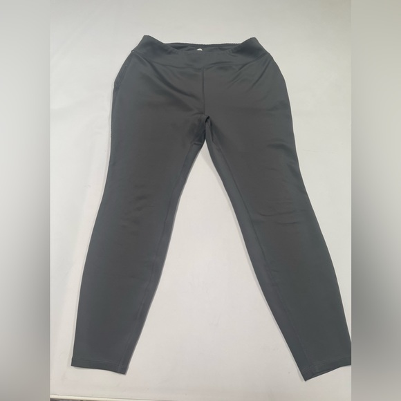 Techwick Gray Athletic Workout Leggings - Picture 1 of 6